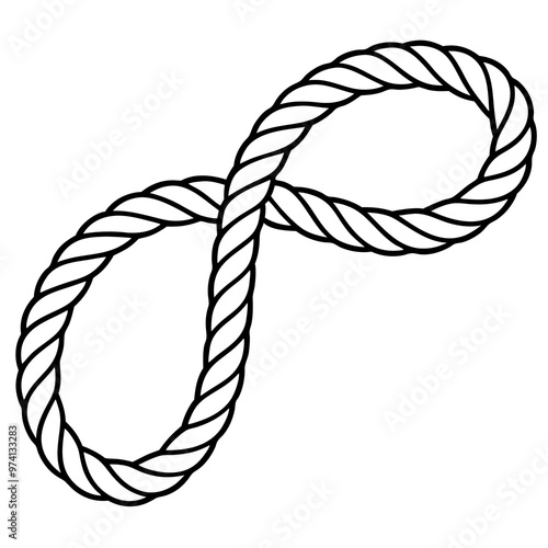 rope outline coloring book page line art drawing