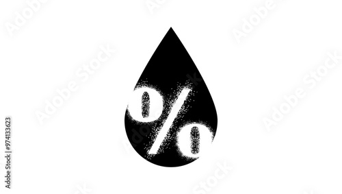 Humidity emblem, black isolated silhouette
