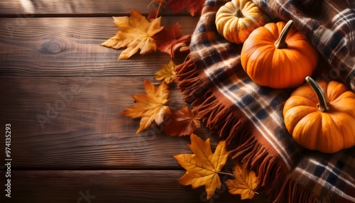 Autumn Composition with Pumpkins and Orange Hues