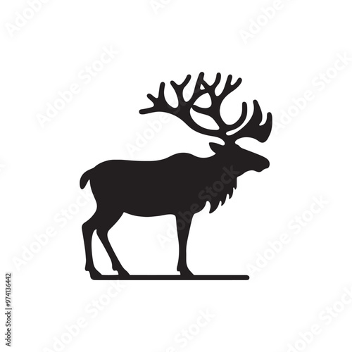 Caribou silhouette for versatile creative projects - Caribou black vector
