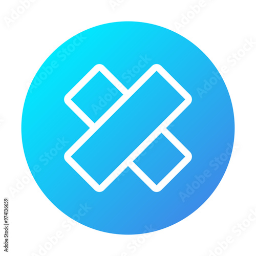 Band aid Icon Circular Gradient Outline Style