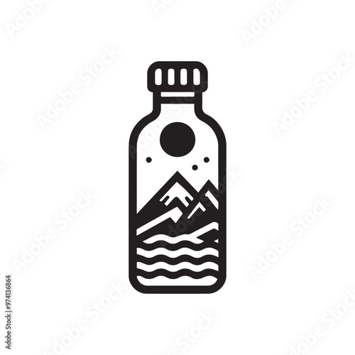 reusable water bottle Vector Illustration Silhouette