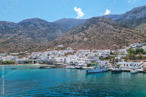Photos Panoramic view to Kamares village and port at Sifnos island, Cyclades, Greece