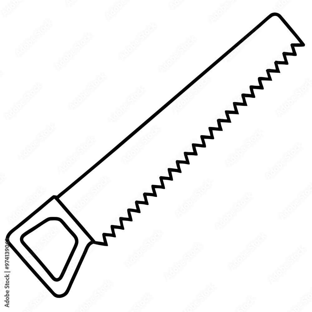 saw tool outline coloring book page line art drawing saw tool outline coloring book page line art drawing
