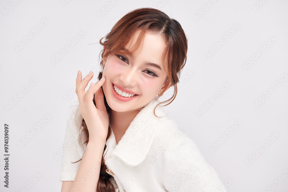Beautiful young asian woman with clean fresh skin on white background, Face care, Facial treatment, Cosmetology, beauty and spa, Asian women portrait. Beautiful young asian woman with clean fresh skin on white background, Face care, Facial treatment, Cosmetology, beauty and spa, Asian women portrait.