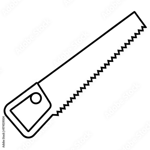saw tool outline coloring book page line art drawing