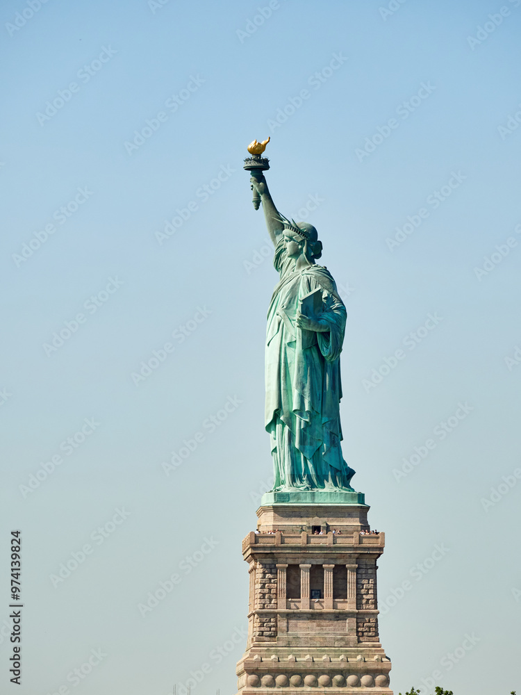 Fototapeta premium The Statue of Liberty Enlightening the World. Usa National Monument. Recognized as a universal symbol of freedom and democracy. National Park Service.