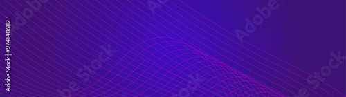 abstract blue line wave background with glowing wave. Shiny moving lines design element. Modern purple blue gradient flowing wave lines. Futuristic technology concept, science, music. Vector illustrat