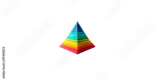 Vibrant Colorful Geometric Shapes Abstract 3D Pyramids Design | Modern Art Background