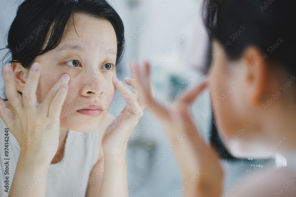 Young Asian woman skin care at home