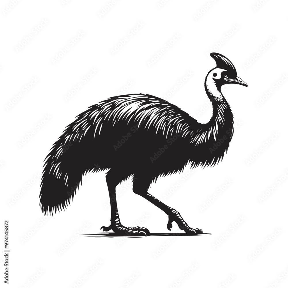Captivating cassowary silhouette for various design forms - Cassowary black vector
Captivating cassowary silhouette for various design forms - Cassowary black vector