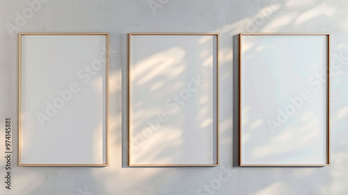 three empty frame on the wall