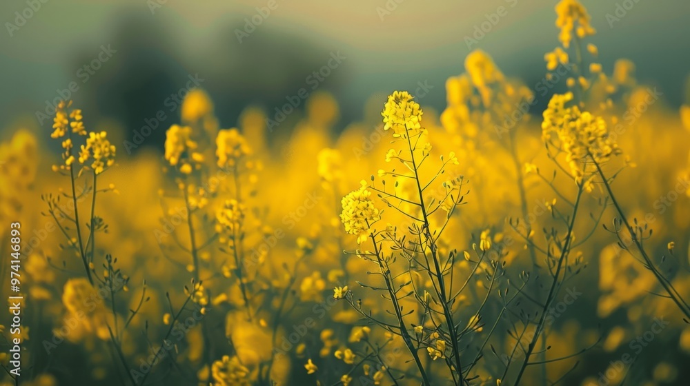Obraz premium field of mustard plants. 