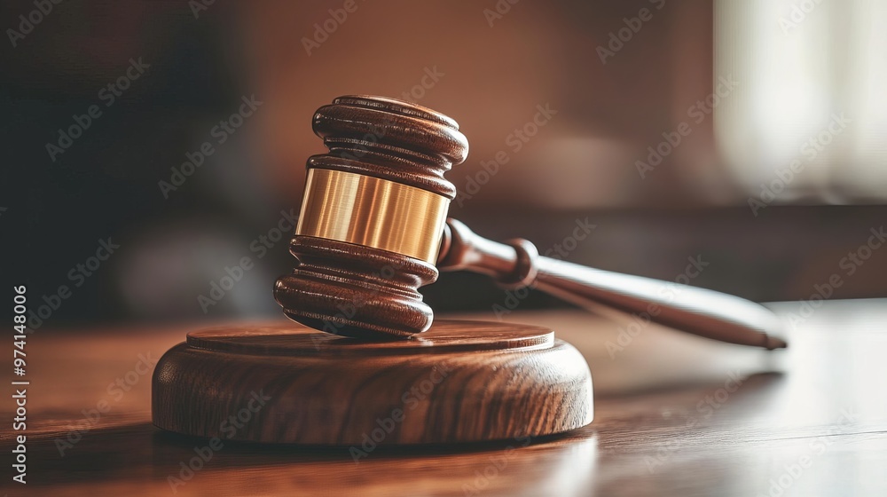 A judge's gavel rests upon a wooden desk, symbolizing the authority of the legal system and the concept of law firms. A judge's gavel rests upon a wooden desk, symbolizing the authority of the legal system and the concept of law firms.