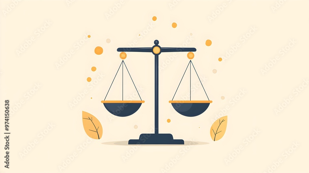 A flat design illustration of scales of justice perfectly balanced, with equality symbols such as equal signs or balanced scales incorporated into the design, set against a clean, minimalistic A flat design illustration of scales of justice perfectly balanced, with equality symbols such as equal signs or balanced scales incorporated into the design, set against a clean, minimalistic