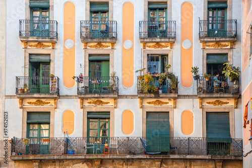 Barcelona, ​​Spain - city buildings and streets photo