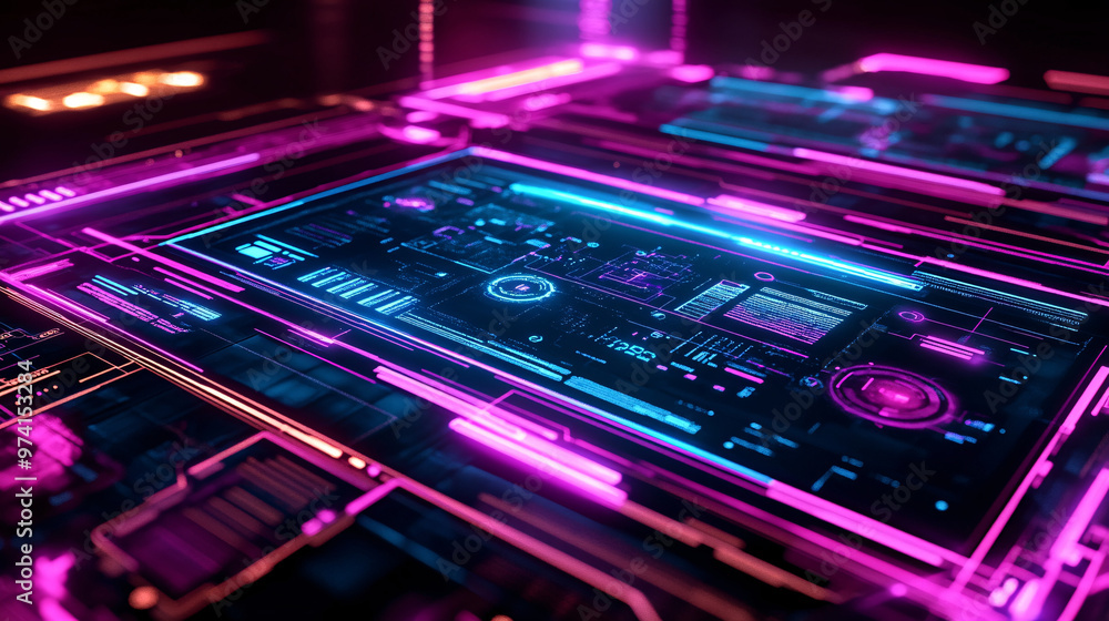 Futuristic Neon Interface Futuristic Neon Interface