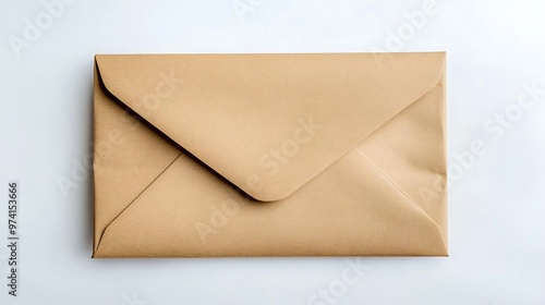 Brown Envelope Isolated on White Background