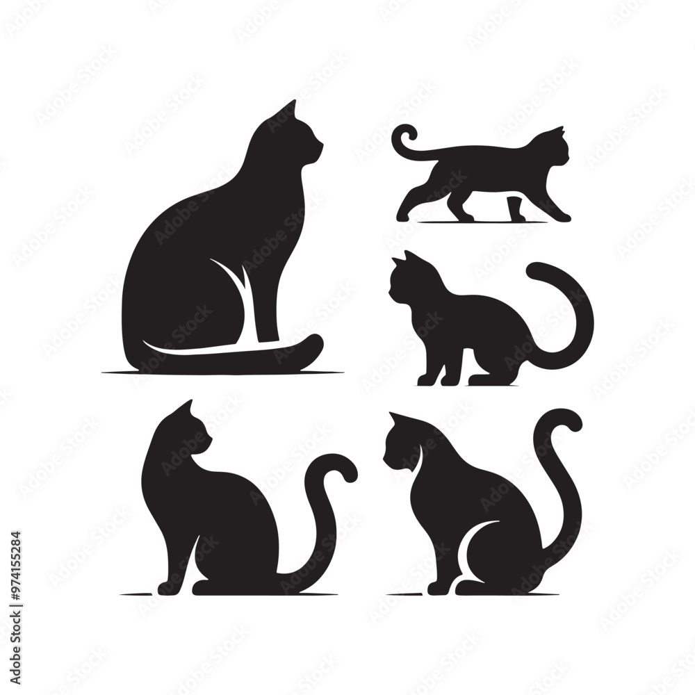 Versatile cat silhouette for innovative design work - Cat illustration - minimallest cat vector
Versatile cat silhouette for innovative design work - Cat illustration - minimallest cat vector