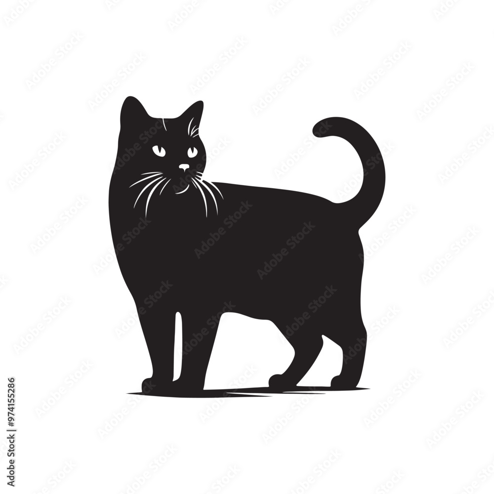 Captivating cat silhouette for versatile creative designs - Cat black vector
Captivating cat silhouette for versatile creative designs - Cat black vector