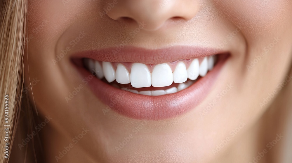 Fototapeta premium Enhance your smile with Emax and zirconium porcelain veneers for a radiant, natural-looking aesthetic. Experience the transformative power of dental laminates