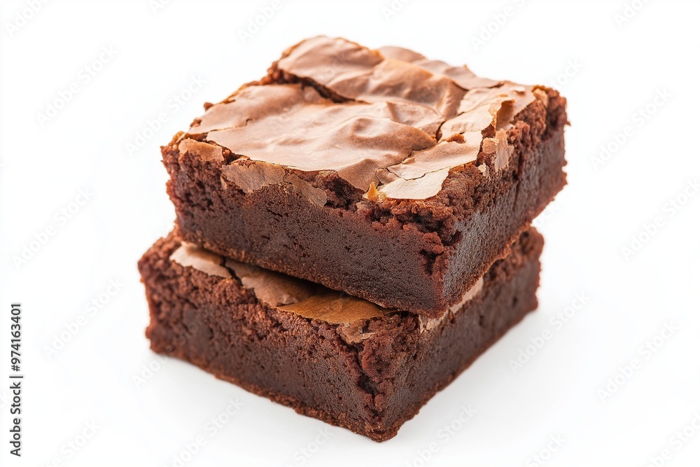 Chocolate brownies isolated on white background Chocolate brownies isolated on white background