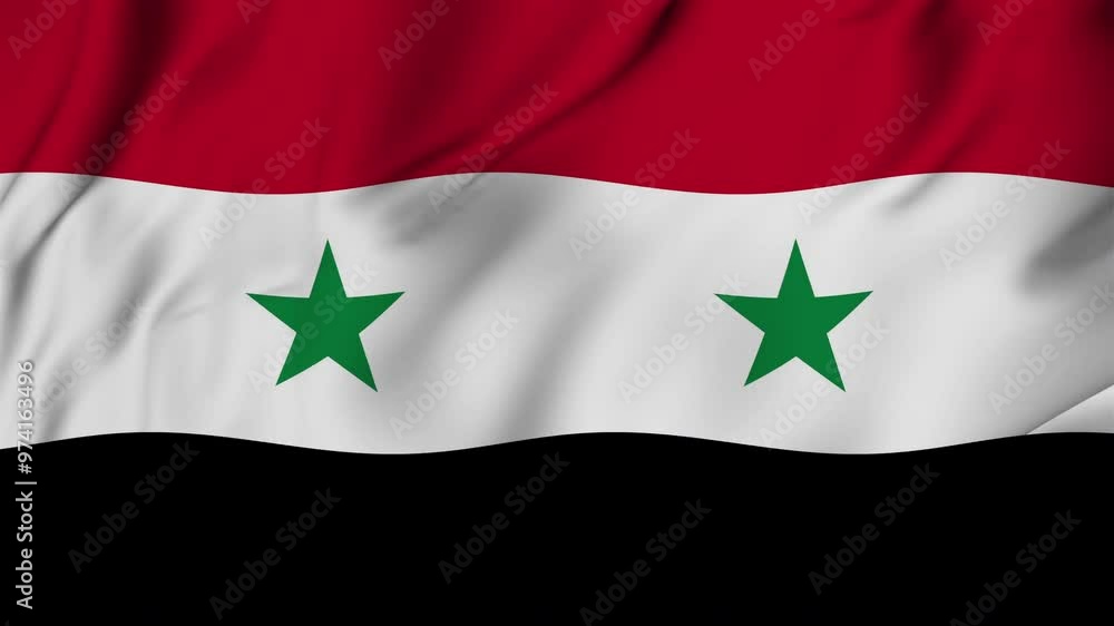 A beautiful view of the Syria flag video. 3d flag-waving video. Syria flag 4K resolution. A beautiful view of the Syria flag video. 3d flag-waving video. Syria flag 4K resolution.