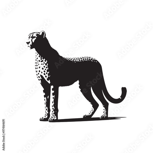 Stylish cheetah silhouette for versatile artistic use - Cheetah black vector
