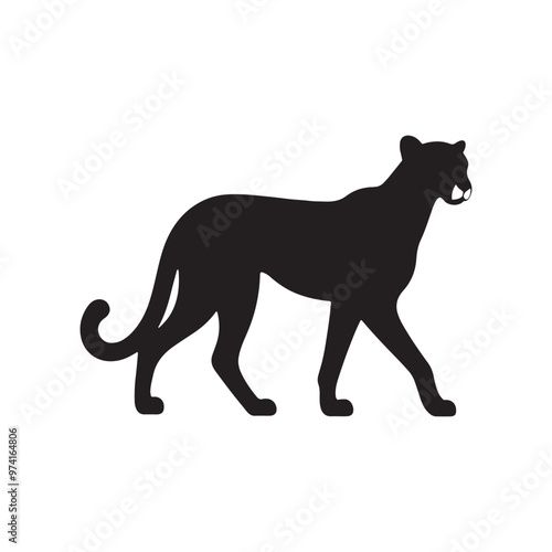 Unique cheetah silhouette for modern and creative projects - Cheetah black vector
 photo