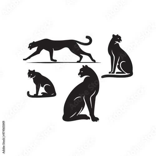 Captivating cheetah silhouette for creative modern designs - Cheetah black vector
 photo