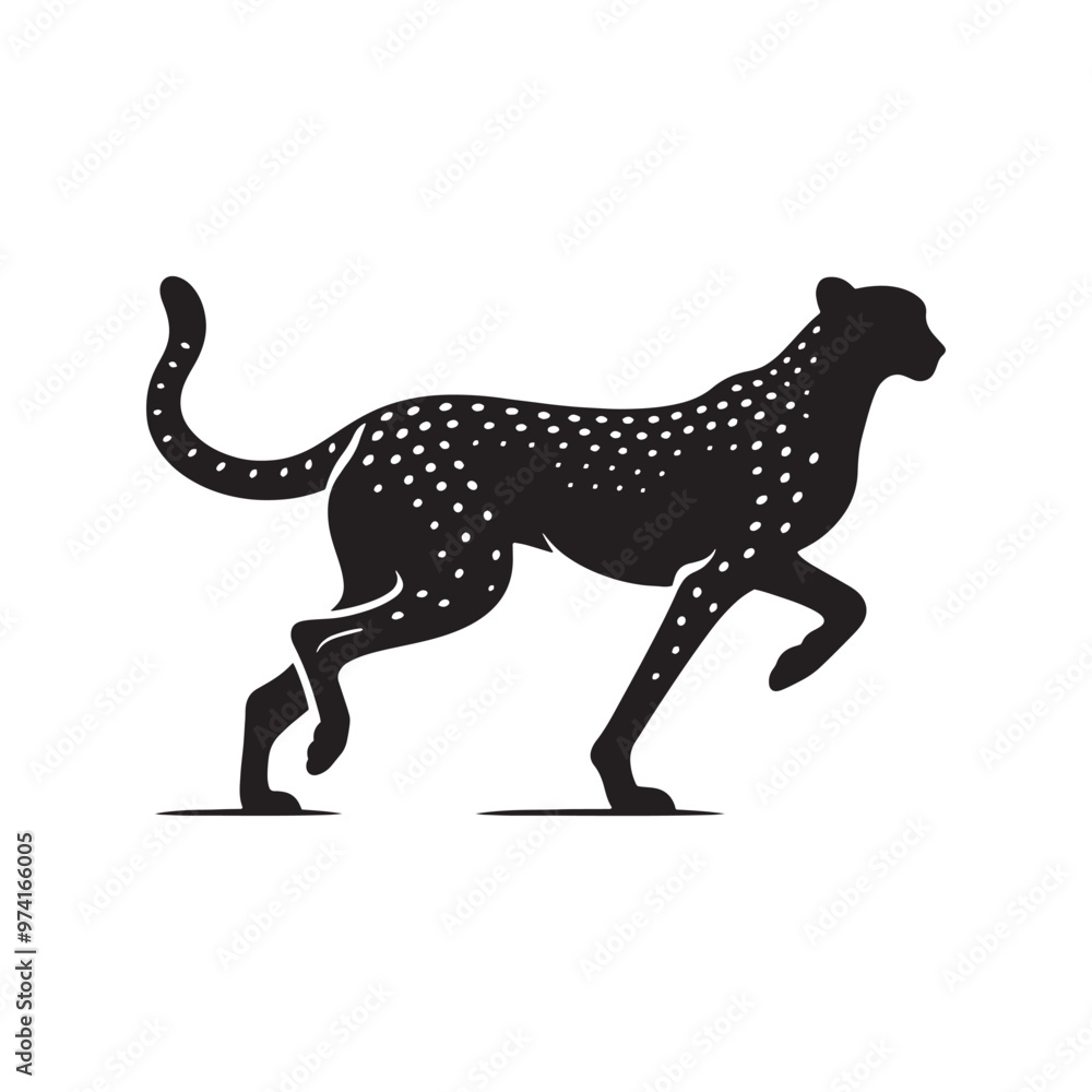 Fototapeta premium Creative cheetah silhouette for unique print and digital projects - Cheetah illustration - minimallest cheetah vector 