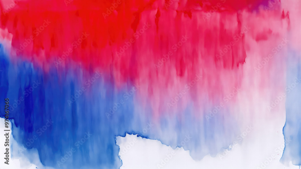 Obraz premium Red and Blue Watercolor blot painting texture abstract background