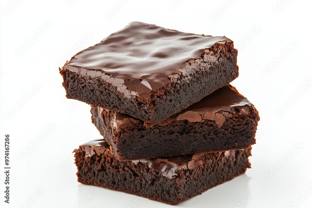 Chocolate brownies isolated on white background Chocolate brownies isolated on white background