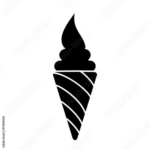 Ice cream cone icon isolated. Modern sweet vanilla desert sign. Trendy vector chocolate cram symbol for web site design, button to mobile app. Logo ice cream illustration