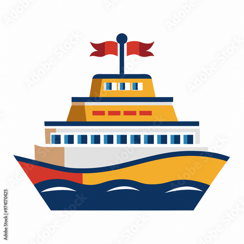 Stylish Detailed Ferryboat Logo Design: Ideal for Marine Branding and Emblematic Projects