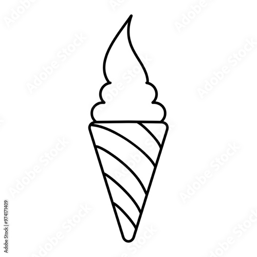 Ice cream cone icon isolated. Modern sweet vanilla desert sign. Trendy vector chocolate cram symbol for web site design, button to mobile app. Logo ice cream illustration