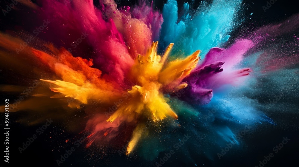 Fototapeta premium Color Burst Explosion, Abstract, Photography, Art , Paint, Powder, Explosion