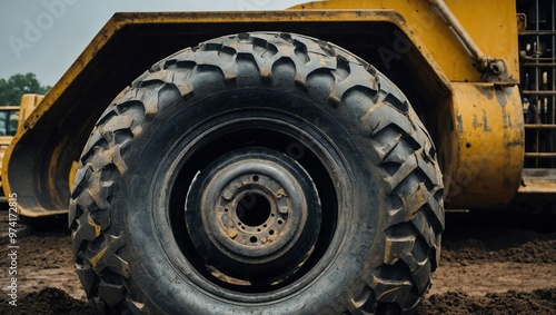 Obraz na płótnie Massive heavy-duty tires w salonie