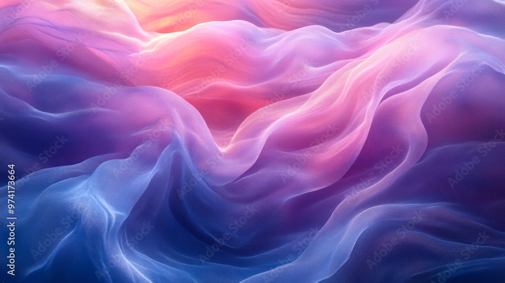 Obraz premium A background of overlapping translucent blue and purple waves,