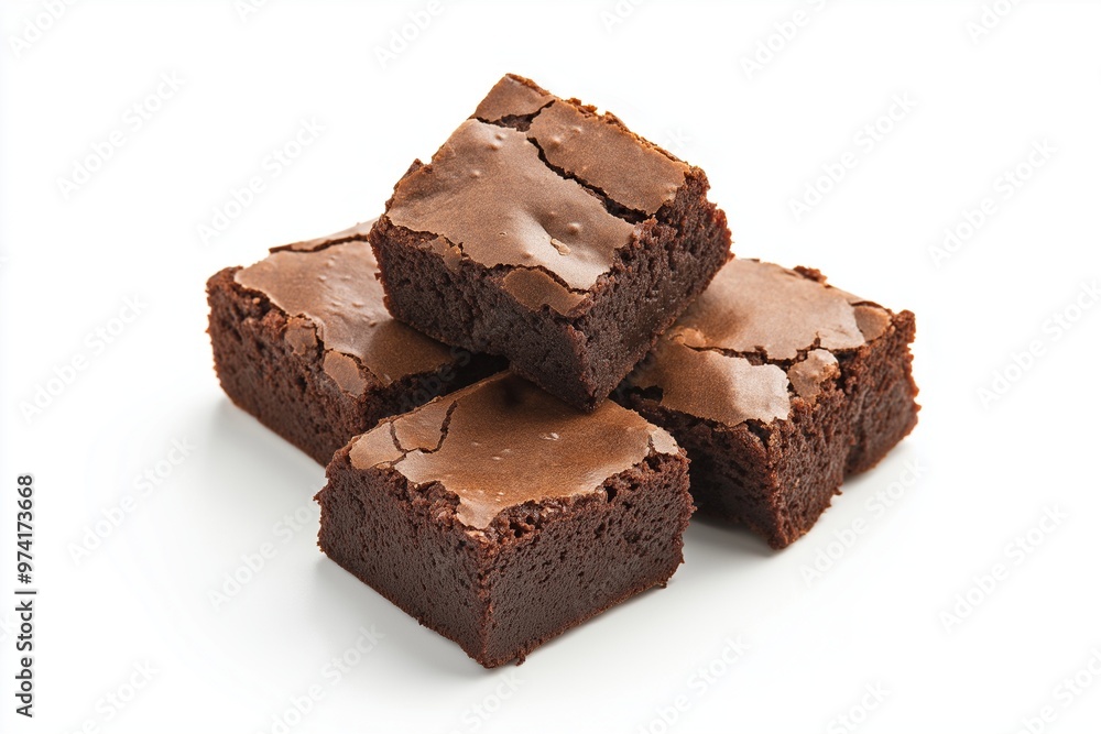 Chocolate brownies isolated on white background Chocolate brownies isolated on white background