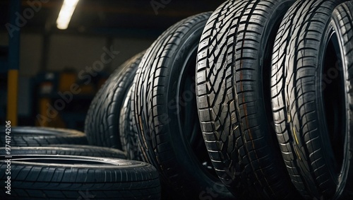 Obraz na płótnie tires in a row w salonie