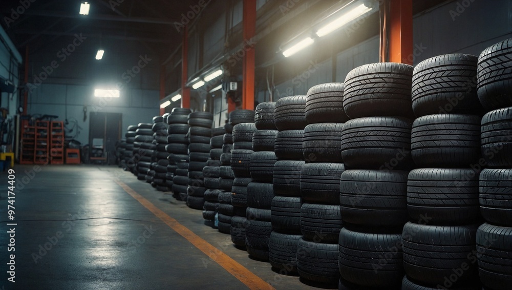 A closeup of sleek high performance racing tyres