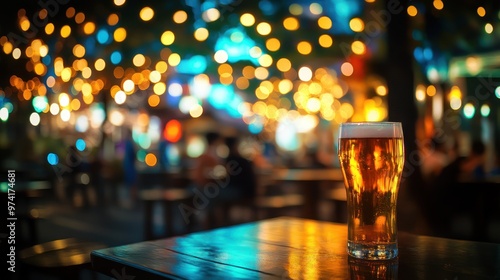 A Glass of Beer in a Festive Atmosphere