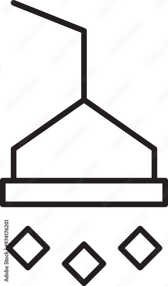Shower Outline Sign Drawn with Black Thin Line Shower Outline Sign Drawn with Black Thin Line