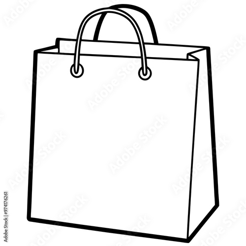 shopping bag outline coloring book page line art drawing