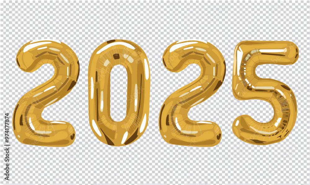 Illustration chiffres 2025 ballons dorés bonne année fête nouvel an vecteur Illustration chiffres 2025 ballons dorés bonne année fête nouvel an vecteur