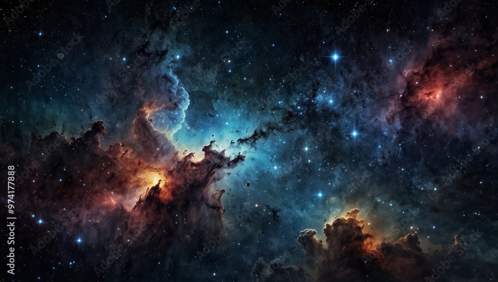 Fototapeta premium Night sky - Universe filled with stars, nebula and galaxy