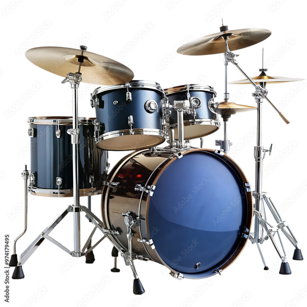 Black and silver drum kit Isolated On Transparent Background Black and silver drum kit Isolated On Transparent Background
