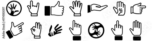 Hand gesture icon set.eps