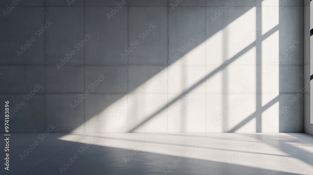 A light gray concrete wall with a shadow cast from the side offers a clean and open space for text A light gray concrete wall with a shadow cast from the side offers a clean and open space for text